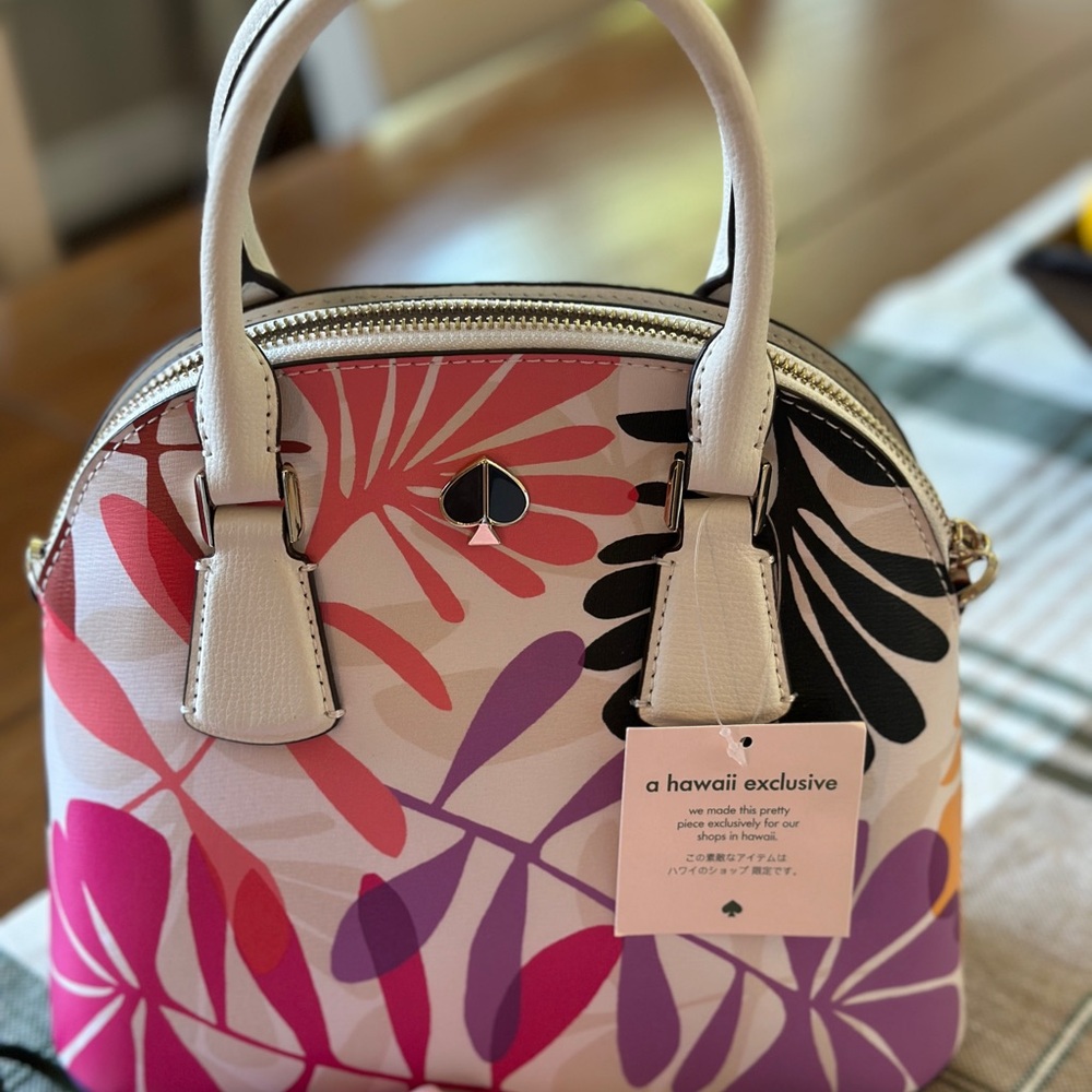 Kate Spade Hawaii exclusive Pink and Purple Satchel Floral Design
